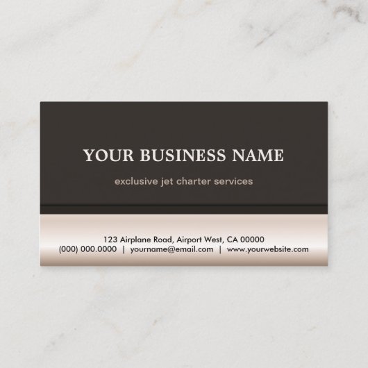 Jet Charter Professionele Pilot Visitekaartjes (Achterkant)
