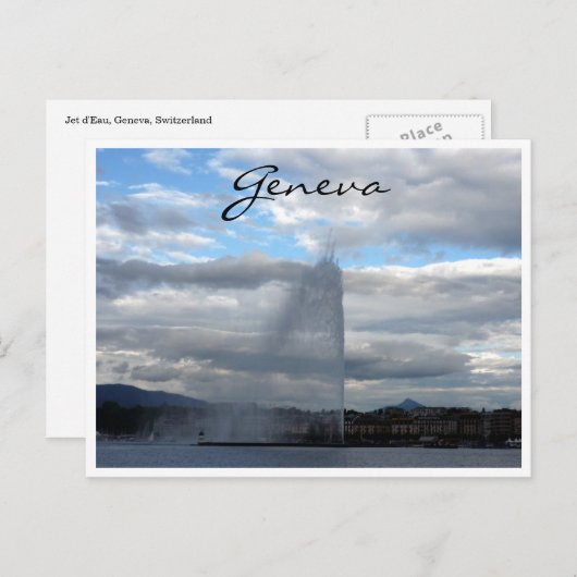 jet d'eau geneva briefkaart (Voorkant / Achterkant)