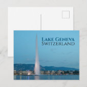 Jet d'Eau Genève om 's nachts Briefkaart (Voorkant / Achterkant)