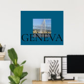 Jet d'Eau in Genève  Poster (Thuiskantoor)