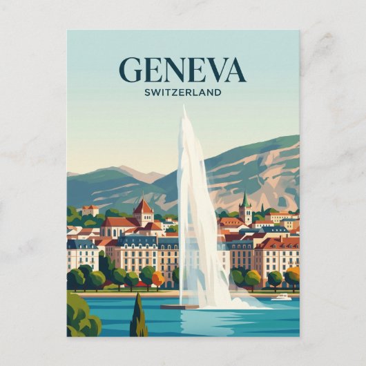Jet d'Eau Zwitserland Briefkaart (Voorkant)