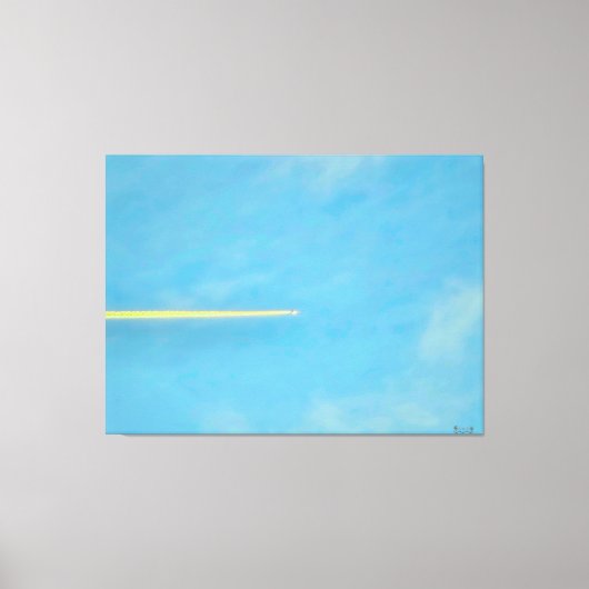 Jet die over de lucht scheert canvas afdruk (Voorkant)