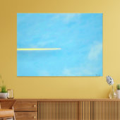 Jet die over de lucht scheert canvas afdruk (Insitu (Woonkamer))