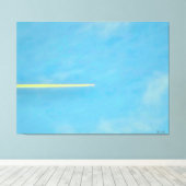 Jet die over de lucht scheert canvas afdruk (Insitu (Houten vloer))