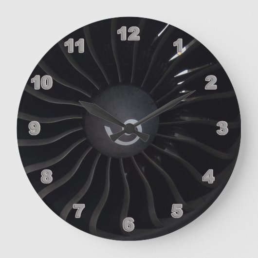 Jet Engine Acrylic Wall Clock Grote Klok (Voorkant)