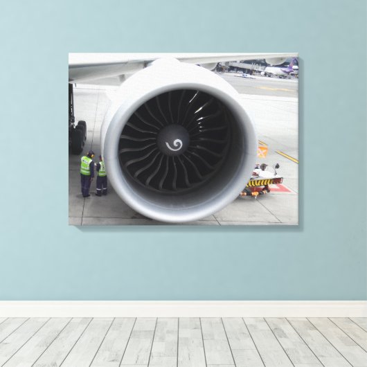 Jet Engine Canvas Afdrukken (Insitu (Houten vloer))