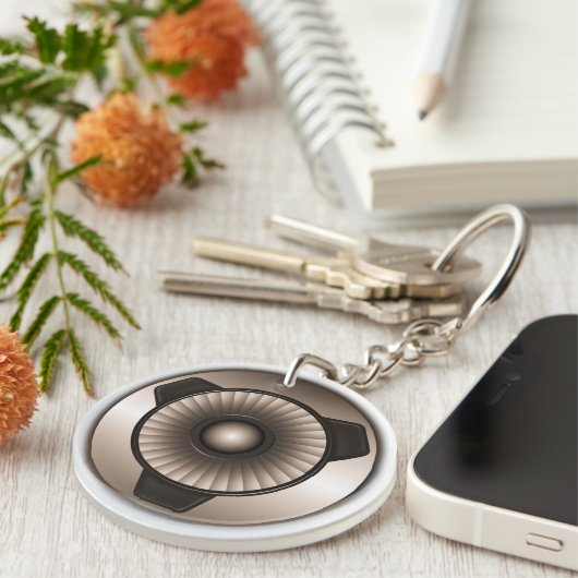 Jet Engine Custom Ronde Eenzijdige Acryl Sleutelha Sleutelhanger (Voorkant Rechts)