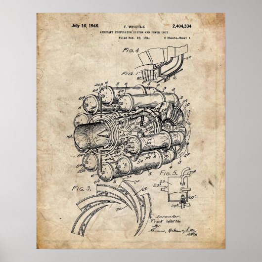 Jet Engine Patent Poster (Voorkant)