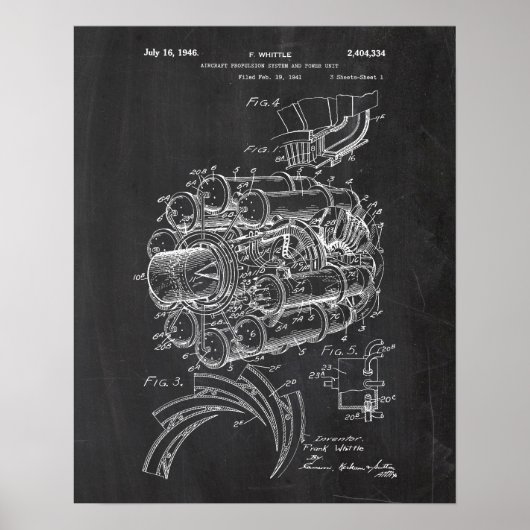 Jet Engine Patent Poster (Voorkant)