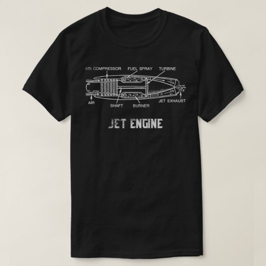 Jet Engine Science Amazing Mechanics Engineers GI T-shirt (Design voorkant)