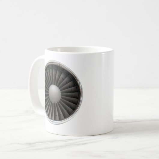 Jet Engine Turbine Fan Koffiemok (Voorkant links)