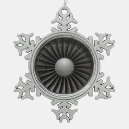 Jet Engine Turbine Fan Tin Sneeuwvlok Ornament