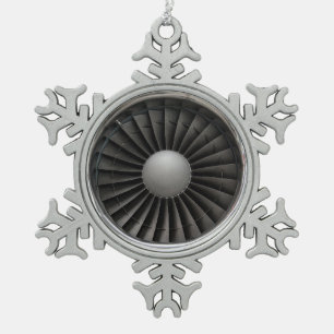 Jet Engine Turbine Fan Tin Sneeuwvlok Ornament
