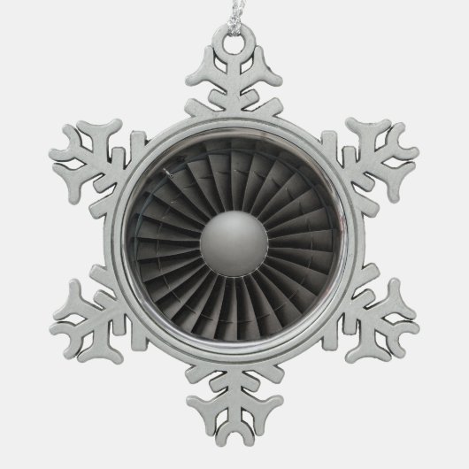 Jet Engine Turbine Fan Tin Sneeuwvlok Ornament (Voorkant)