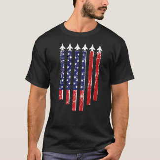 Jet Fighter Amerikaanse vlag Vliegtuig Luchtvaart  T-shirt