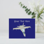 Jet Fighter F18 Hornet Design Briefkaart (Staand voorkant)