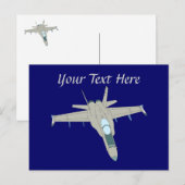 Jet Fighter F18 Hornet Design Briefkaart (Voorkant / Achterkant)