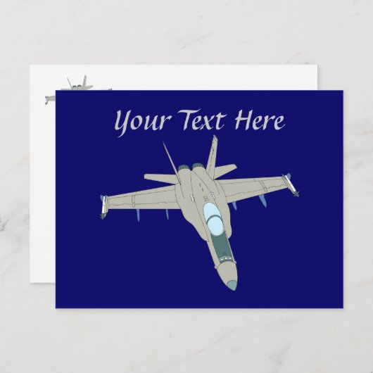 Jet Fighter F18 Hornet Design Briefkaart (Voorkant / Achterkant)