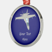 Jet Fighter F18 Hornet Design Metalen Ornament (Links)