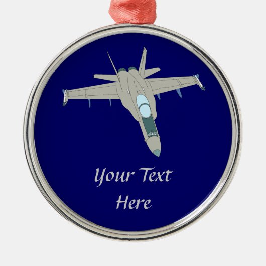 Jet Fighter F18 Hornet Design Metalen Ornament (Voorkant)