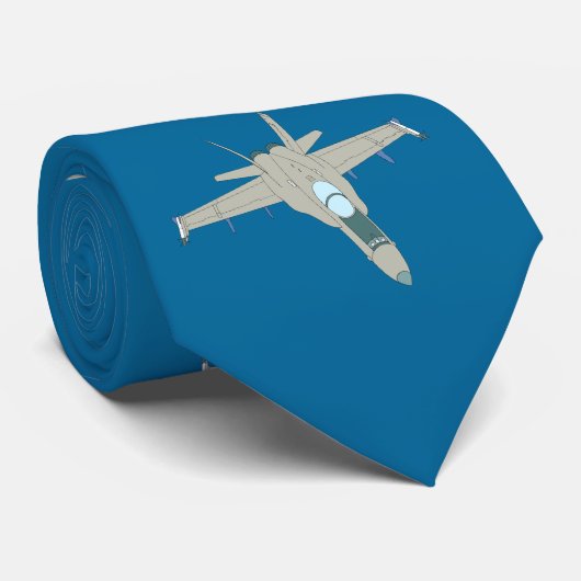 Jet Fighter F18 Hornet Design Stropdas (Opgerold)