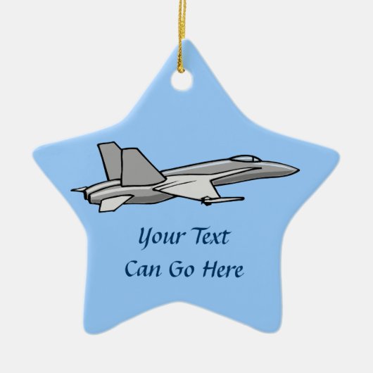Jet Fighter F18 Hornet Vliegtuigpiloot Ontwerp Keramisch Ornament (Voorkant)