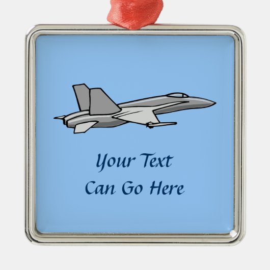 Jet Fighter F18 Hornet Vliegtuigpiloot Ontwerp Metalen Ornament (Voorkant)