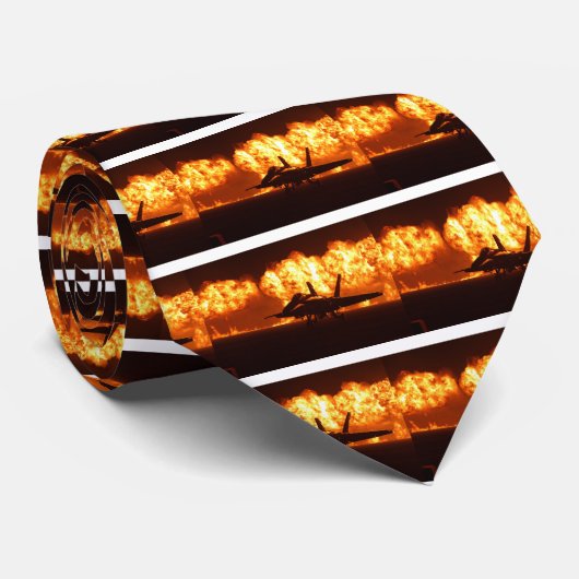 Jet Fighter Flames Stropdas (Opgerold)