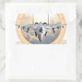 Jet Fighter Rechthoekige Sticker (Tas)