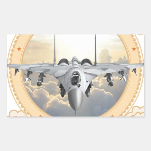 Jet Fighter Rechthoekige Sticker (Voorkant)