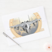 Jet Fighter Rechthoekige Sticker (Envelop)