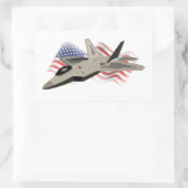 Jet Fighter Rechthoekige Sticker (Tas)