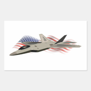 Jet Fighter Rechthoekige Sticker