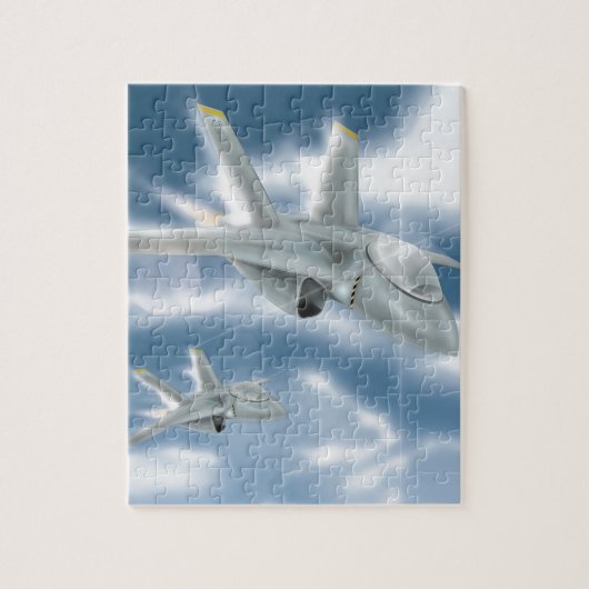 Jet Fighter Vliegtuig Legpuzzel (Verticaal)