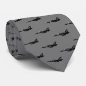 Jet Fighter Vliegtuig Pattern Blue Stropdas (Opgerold)