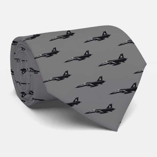 Jet Fighter Vliegtuig Pattern Blue Stropdas (Opgerold)