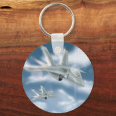 Jet Fighter Vliegtuig Sleutelhanger (Voorkant)
