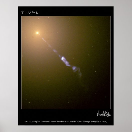 Jet in M87 Hubble Telescope Foto Poster (Voorkant)