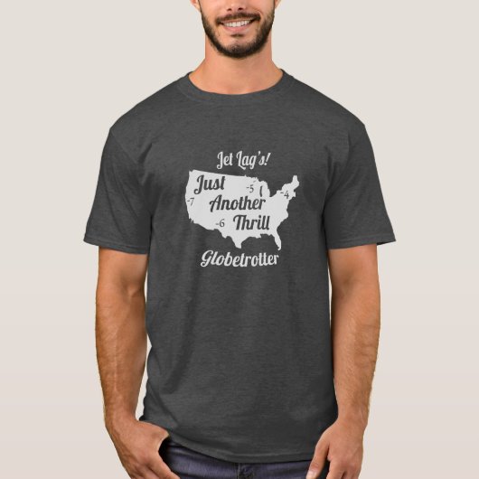 Jet Lag Design Grijs Gainsboro Kleur T-shirt (Voorkant)