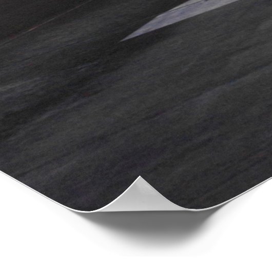 Jet Landing op Snowy Runway Poster (Hoek)