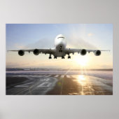 Jet Landing op Snowy Runway Poster (Voorkant)