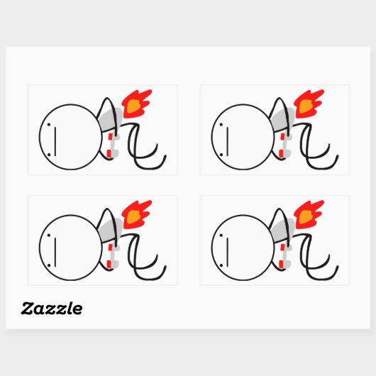 Jet Pack Guy Rechthoekige Sticker (Vel)