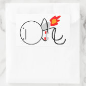 Jet Pack Guy Rechthoekige Sticker (Tas)