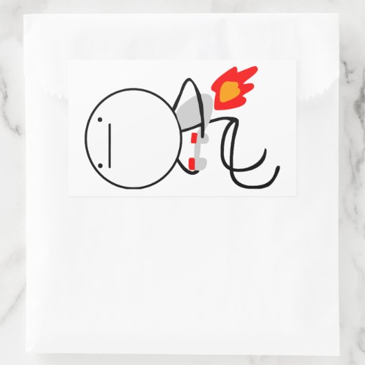 Jet Pack Guy Rechthoekige Sticker (Tas)