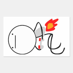 Jet Pack Guy Rechthoekige Sticker