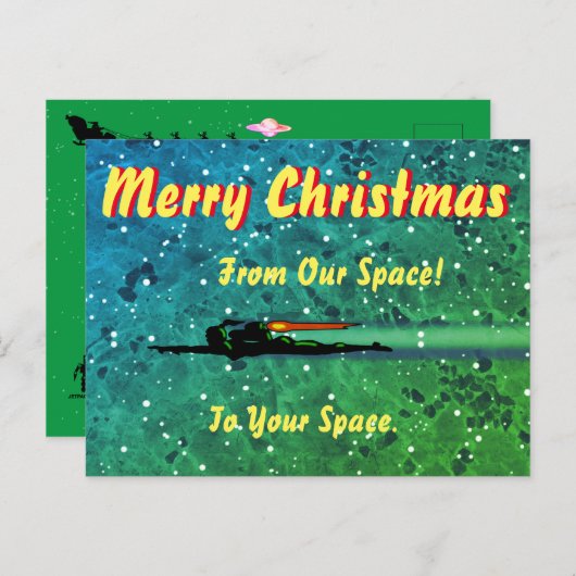 Jet Pack Kerstmis Briefkaart (Voorkant / Achterkant)