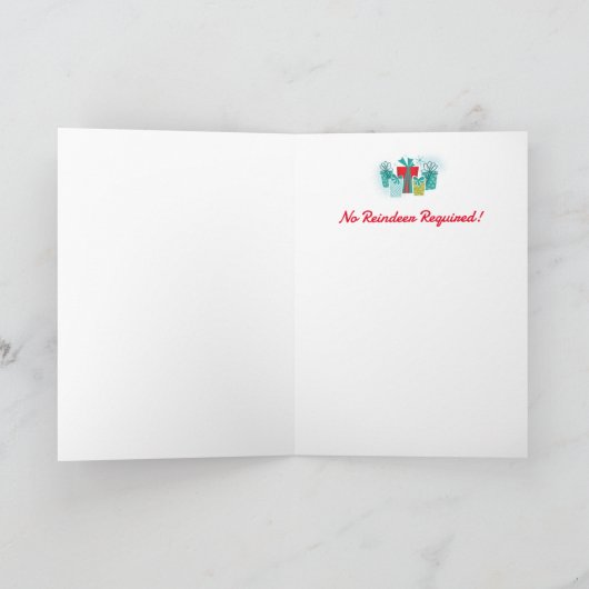 Jet Pack Santa Christmas Kaarten (Binnen)