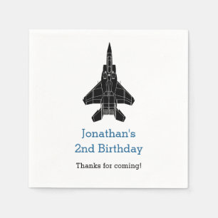Jet Plane Boy Birthday Napkins (gepersonaliseerd) Servet