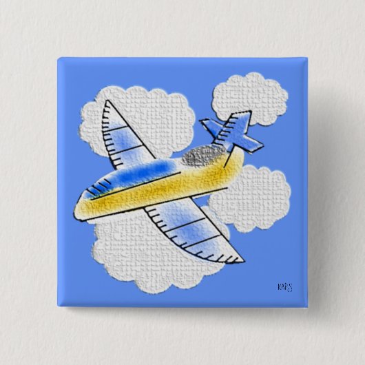 Jet Plane Button Badge (Voorkant)