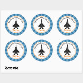 Jet Plane Favor Sticker (Boys Birthday Party) (Vel)